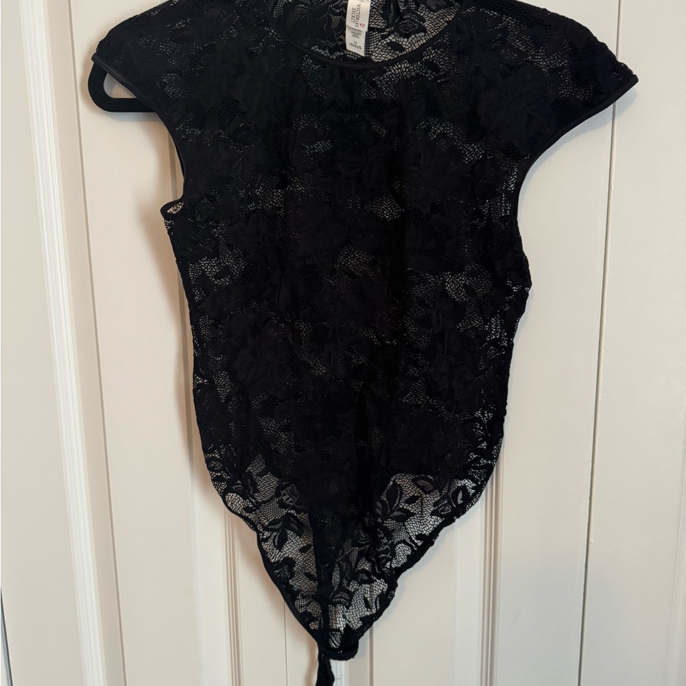 Victoria's Secret Vintage Black Lace Bodysuit